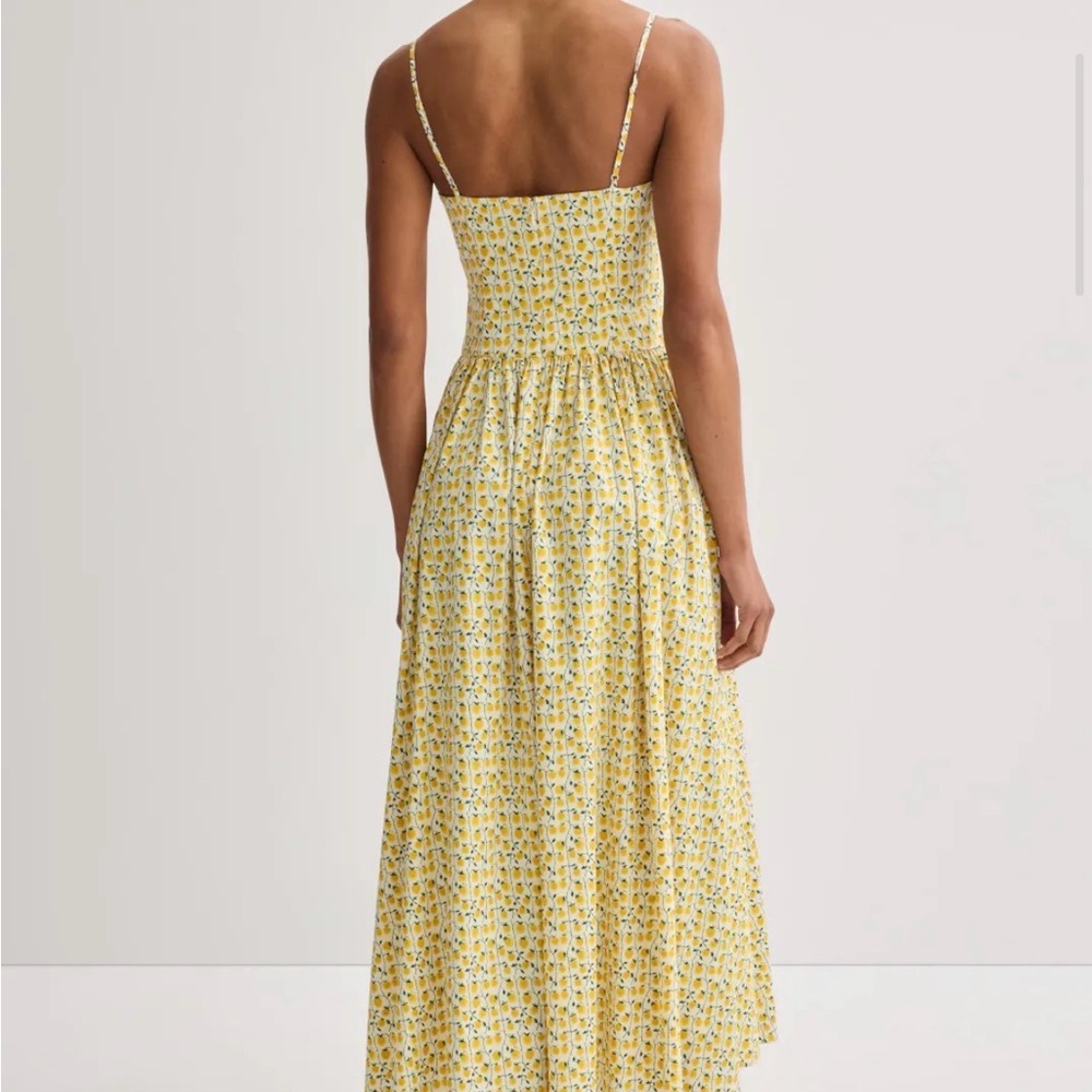 Staud Dena Yellow Lemon Print Maxi Dress - Size 10 - Picture 2 of 10